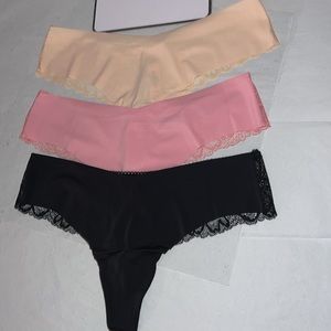 3pk Victoria's Secret No Show Lace THONG Panty XL